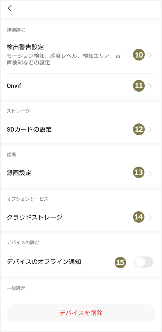 見守りカメラCUBE詳細設定