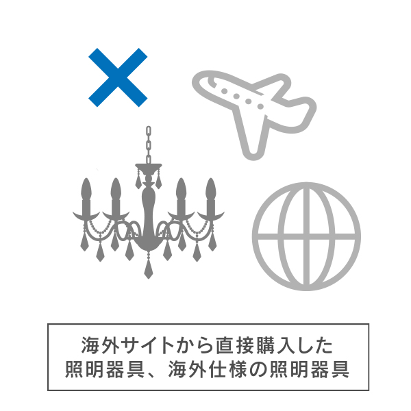 放熱性の悪い照明器具にはご使用いただけません。