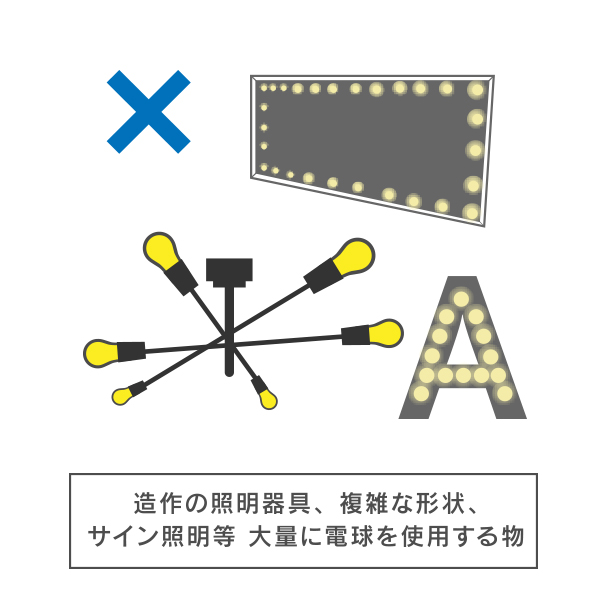 放熱性の悪い照明器具にはご使用いただけません。
