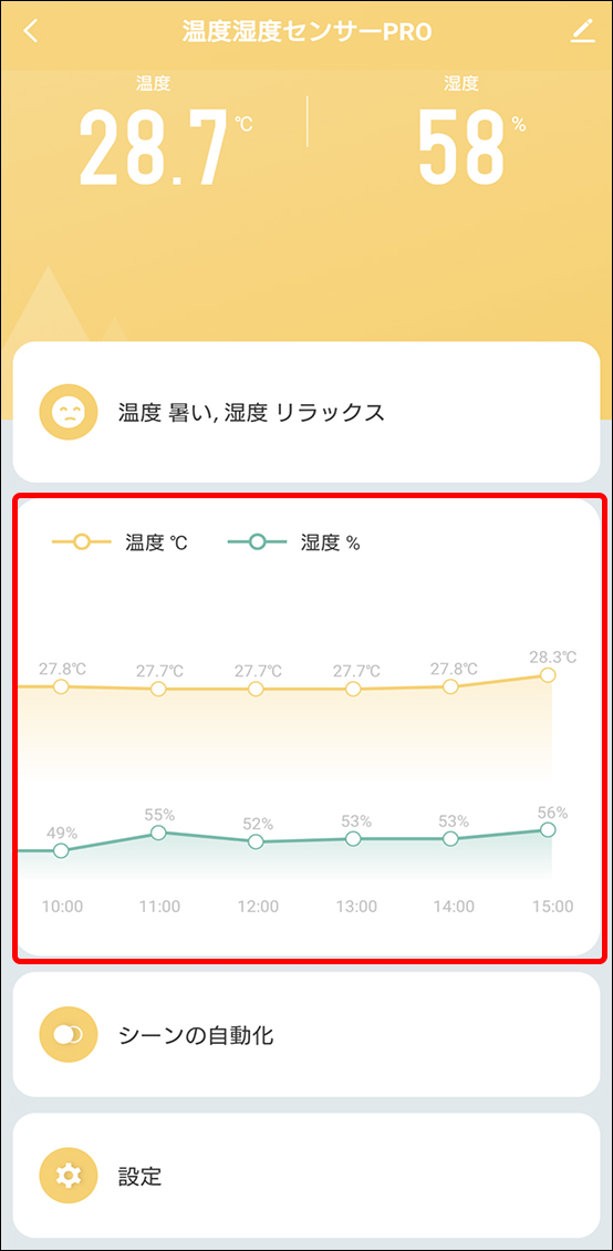 温度湿度センサーのデータのエクスポート