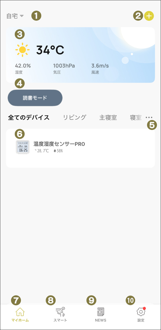 アプリホーム画面