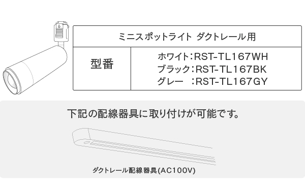 ミニスポットライト ダクトレール用