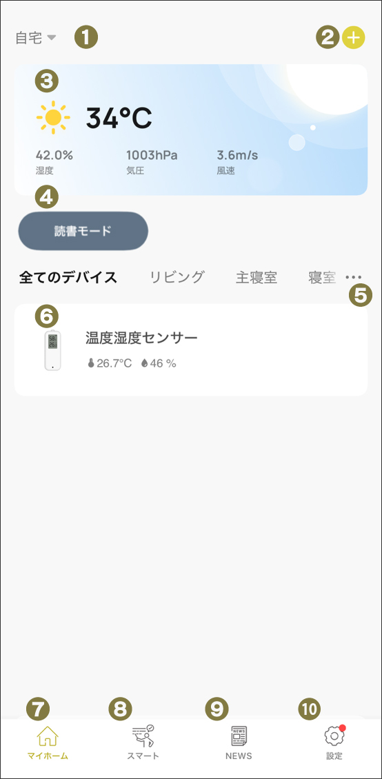 アプリホーム画面